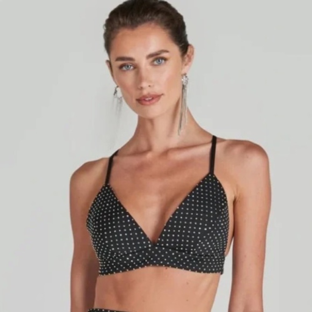 NADINE MERABI Black and White Bralette
